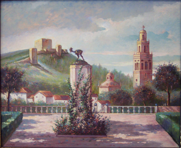 Paseo del gallo de Morón Oil Canvas Landscaping