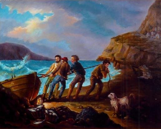 Pescadores de sueños Oil Canvas Marine Painting