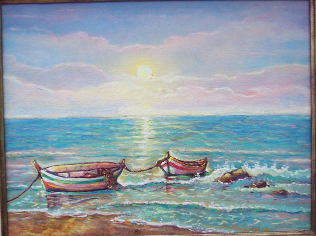 Soltar amarras Oil Canvas Marine Painting