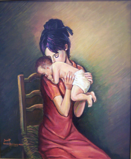 Maternidad Oil Canvas Portrait