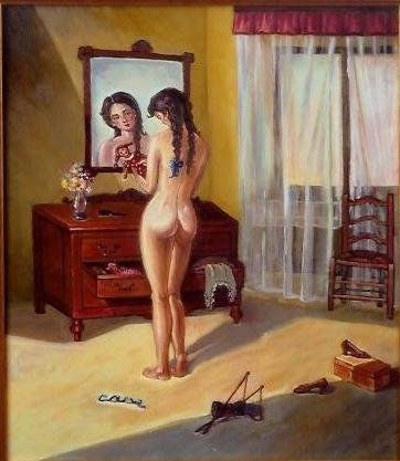 Guardando la inocencia Oil Canvas Nude Paintings