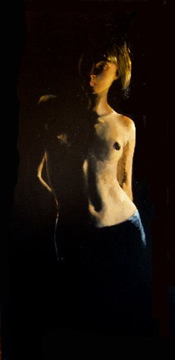 Sur Oil Panel Figure Painting