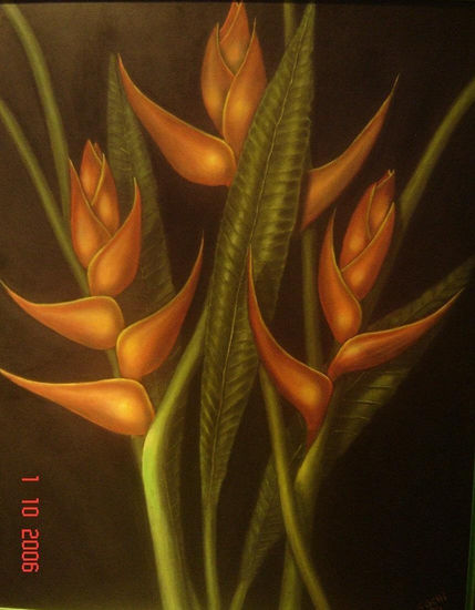 Heliconea Oil Canvas Floral Painting