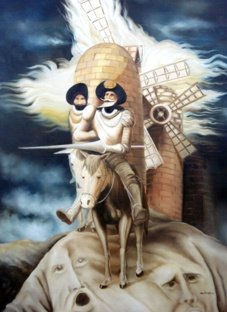 EL QUIJOTE EN EL QUIJOTE Oil Canvas Portrait