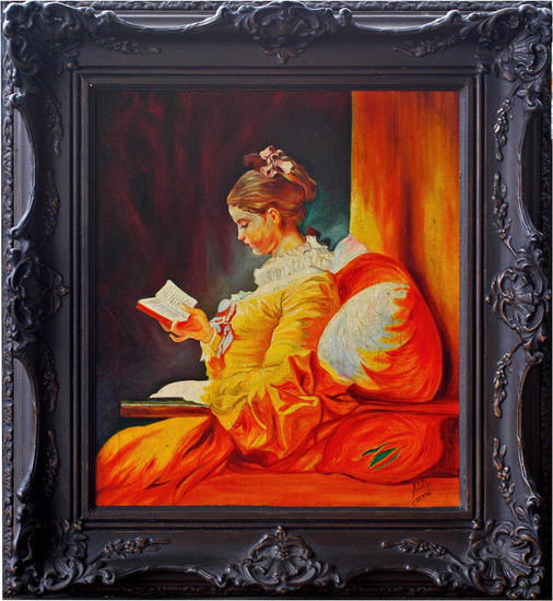 Niña leyendo Oil Canvas Portrait