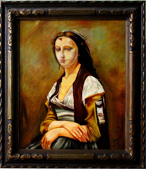 Dama italiana Oil Canvas Portrait