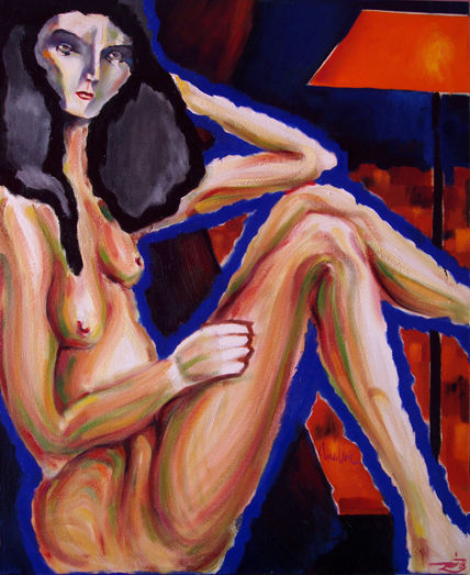 Mujer junto a la...