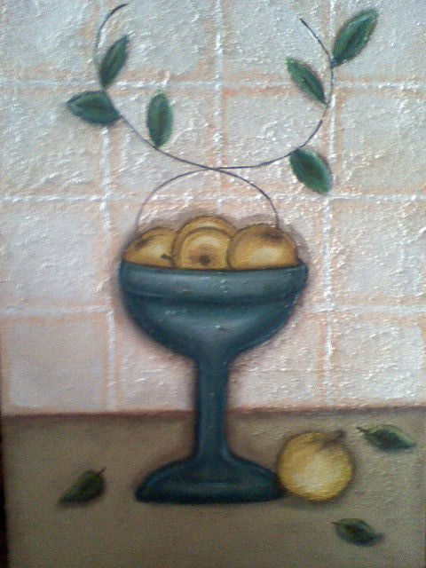 Copón con manzanas