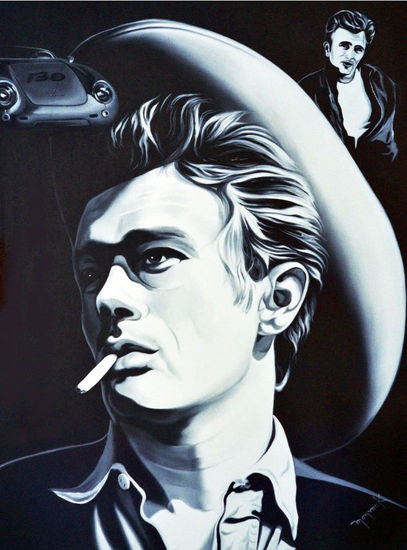 James Dean ''Rebel Without a Cause'' Óleo Lienzo Retrato