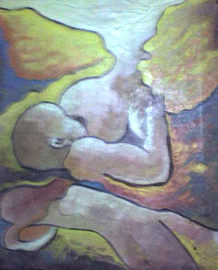 Maternidad Oil Canvas Figure Painting