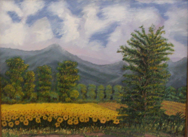 CAMPO DE GIRASOLES Óleo Lienzo Paisaje