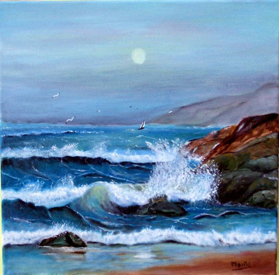 Marina Oil Canvas Marine Painting