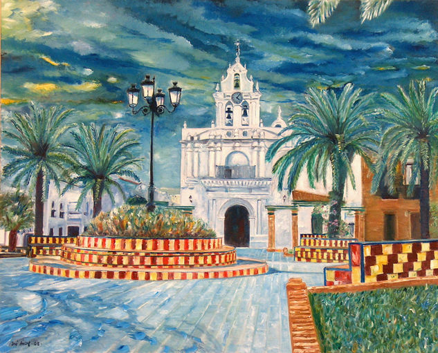 PLAZA DEL CRISTO DEL HUMILLADERO DE AZUAGA Oil Canvas Landscaping