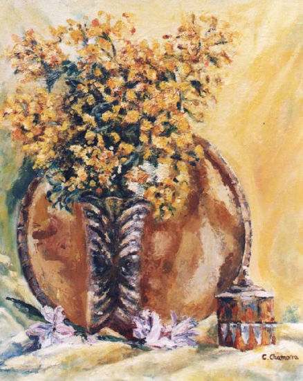 MIMOSAS Oil Canvas Still Life Paintings