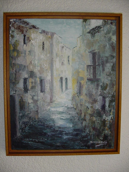 calle de pueblo Oil Canvas Landscaping