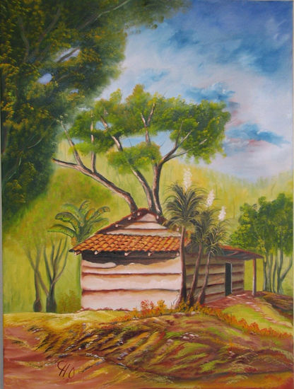 Casa en el PACIFICO SECO DE PUNTARENAS Oil Canvas Landscaping