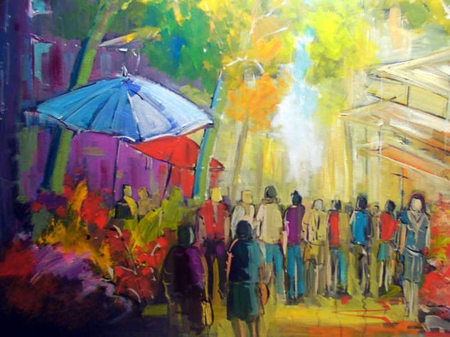 la rambla Oil Canvas Landscaping