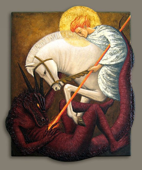 Icon St. George - S. Jorge Oil Canvas Landscaping