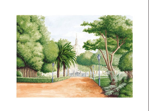 Estrela garden, Lisbon - Jardim da Estrela, Lisboa Oil Canvas Landscaping