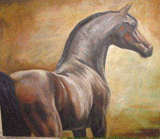 Caballo arabe Oil Canvas Animals