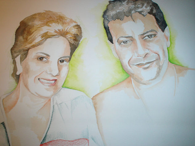 DEMETRIO Y ADELA Watercolour Canvas Landscaping