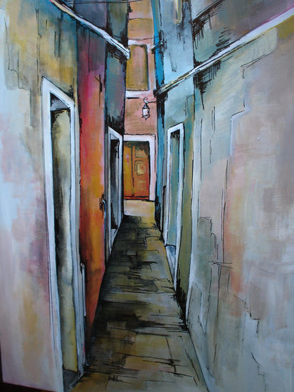 Una calle de Venecia Oil Canvas Landscaping