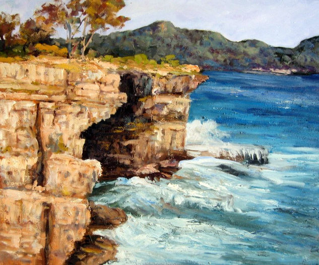 LAS GRANDES ROCAS Oil Canvas Marine Painting