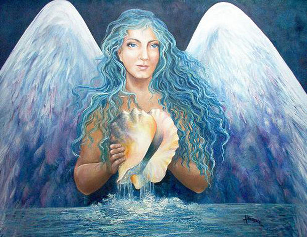 el angel del mar Oil Canvas