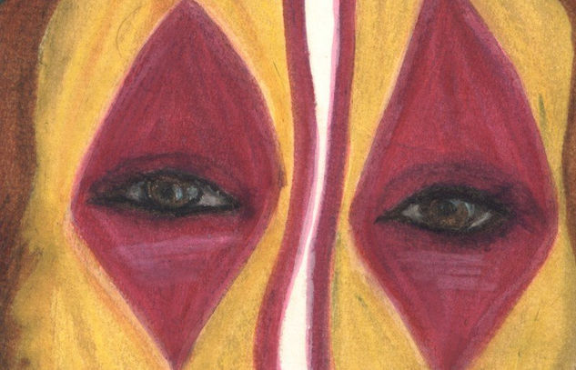 OJOS MAORÍ Pastel Papel Figura