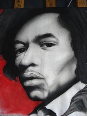 Hendrix Acrylic Textile Portrait