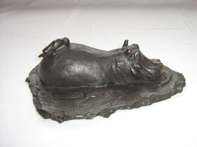 HIPOPOTAMO EN AGUA Bronce Figurativa