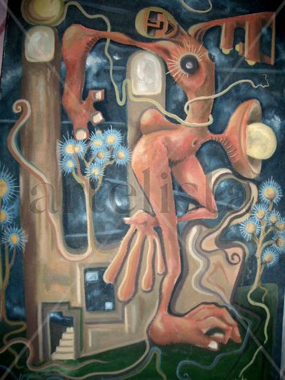 mi casa Oil Canvas Figure Painting