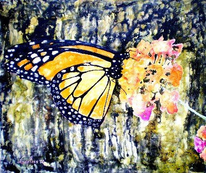 Mariposa Monarca Mixed media Canvas Animals