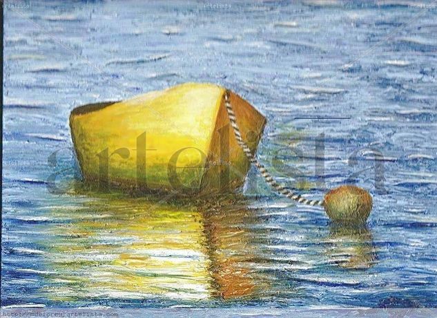 Bote en el agua Acrylic Panel Marine Painting