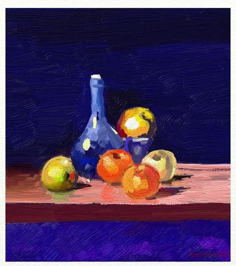 Jarra y frutas