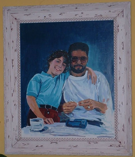 Él y ella Oil Canvas Portrait