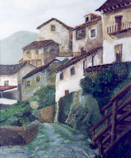 CASITAS DEL BARRIO ALTO Oil Canvas Landscaping