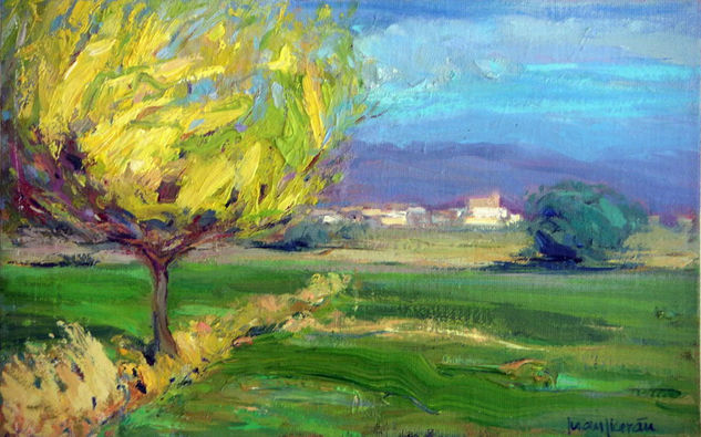 Arbol amarillo Óleo Lienzo Paisaje