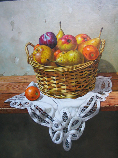 cesto con frutas Oil Canvas Still Life Paintings