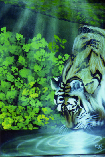 TIGRE SEDIENTO Oil Canvas Landscaping