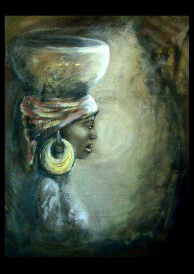 La Negra Esclava Acrylic Canvas Portrait