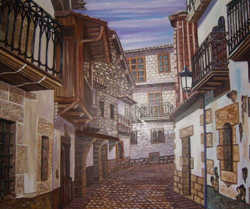 callejuela Óleo Lienzo Paisaje