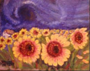 Girasoles al viento Oil Canvas