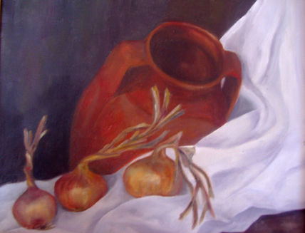 Bodegon con cebollas