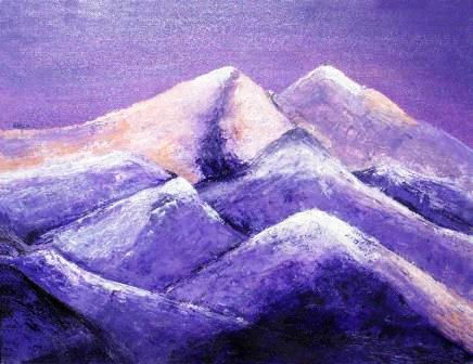 Atardecer en los Alpes Óleo Lienzo