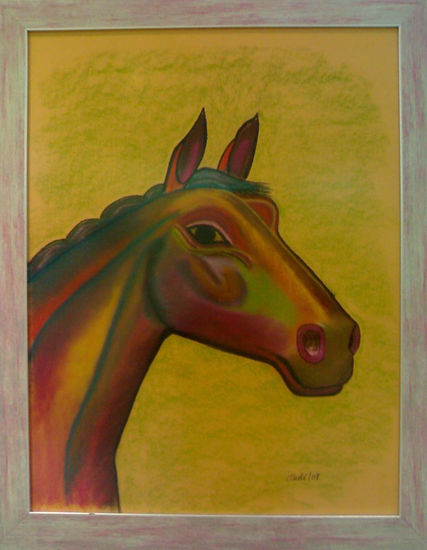 caballo  de Color Pastel Lienzo Figura