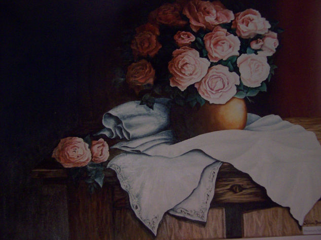 Rosas Oil Canvas Still Life Paintings