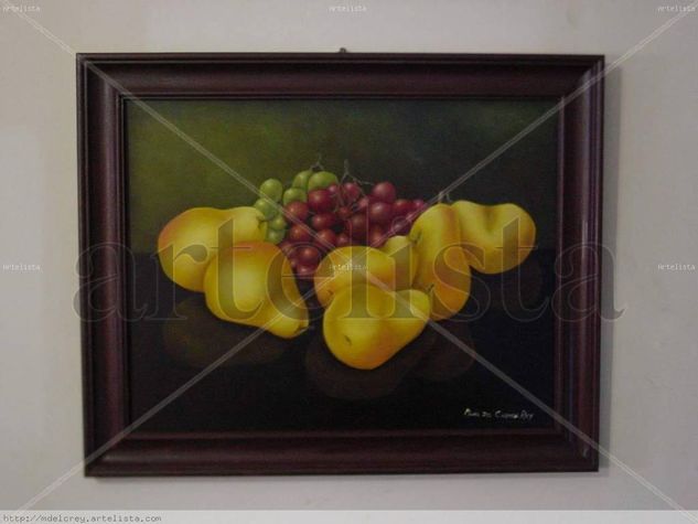 Uvas y peras Oil Panel Still Life Paintings