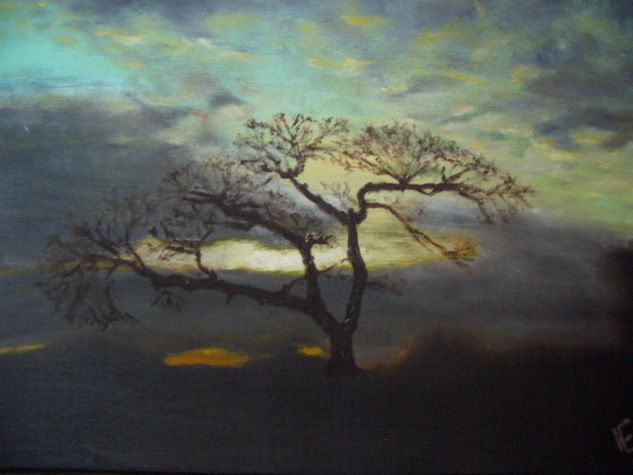 Ocaso lejano Oil Canvas Landscaping