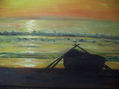 Puesta de sol con barca